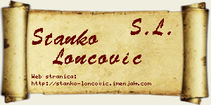 Stanko Loncović vizit kartica